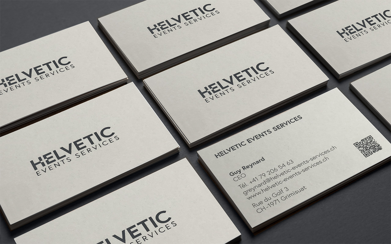 Helvetic Events Services graphisme carte de visite réalisé par Atelierlak