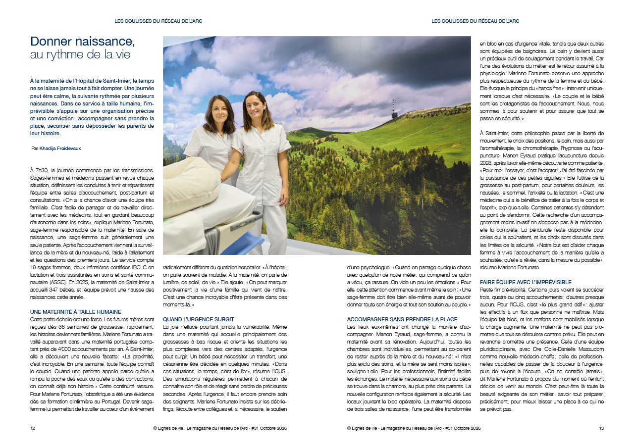 Lignes de Vie – Magazine du Réseau de l'Arc graphisme mise en page réalisée par Atelierlak